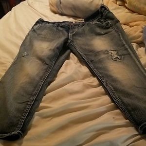 Hydraulic distressed sparkly Jean's size 22